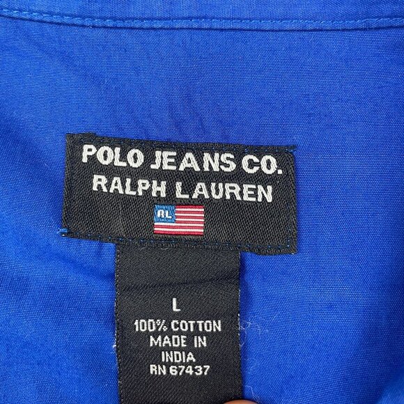 Polo Jeans Co. by Ralph Lauren Short Sleeve Button Down Polo Shirt Men's Large - Picture 4 of 8